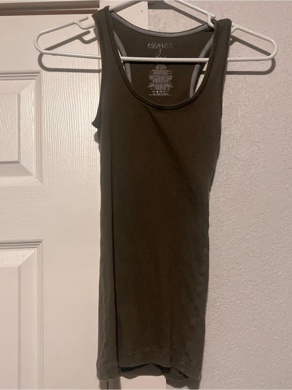 Miley Cyrus & Max Azria Olive Green Ribbed Tank